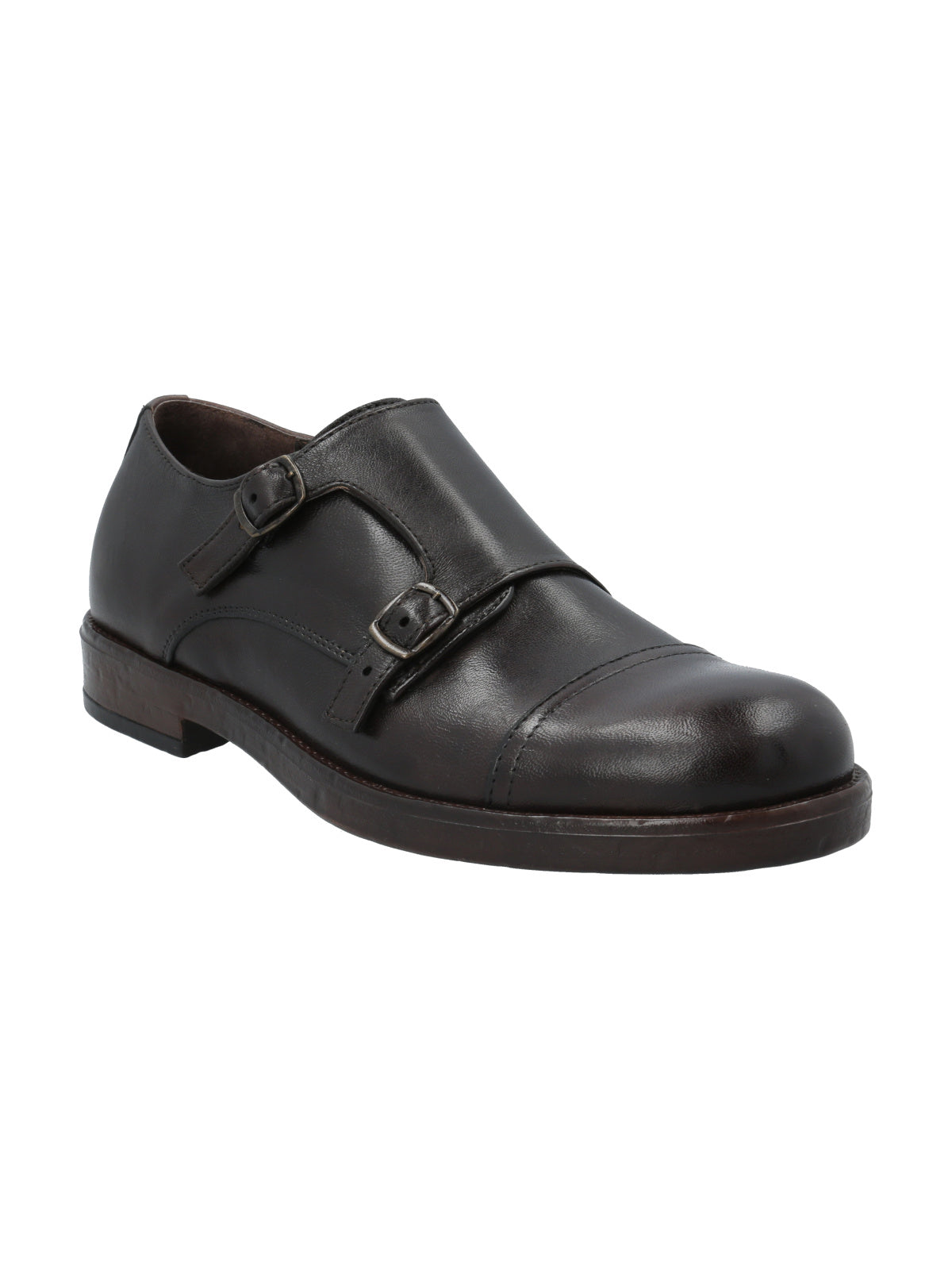 Zapato Double Monk Strap Fredy 'Made In Italy' H Marron Hombre 2