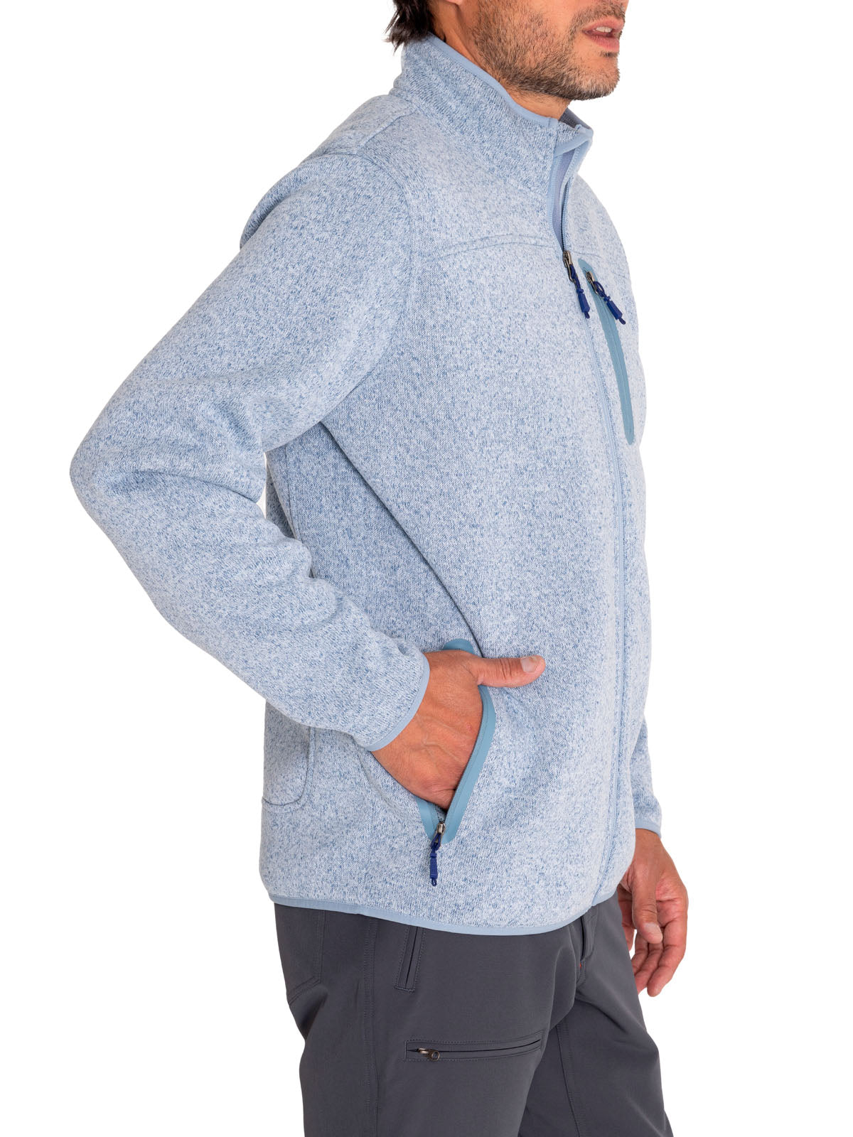 Saco Fleece H F/Z Arizona Melange Denim Hombre 5