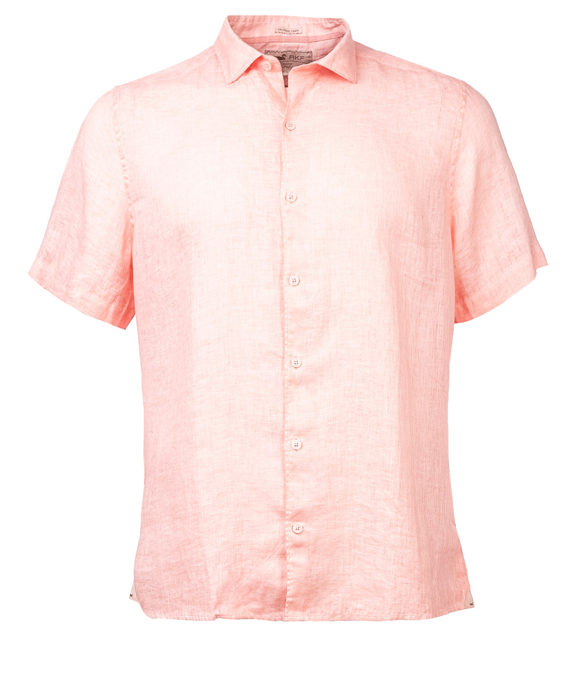 Camisa de Lino Orgánico M/C H Jersey Naranja Hombre 1