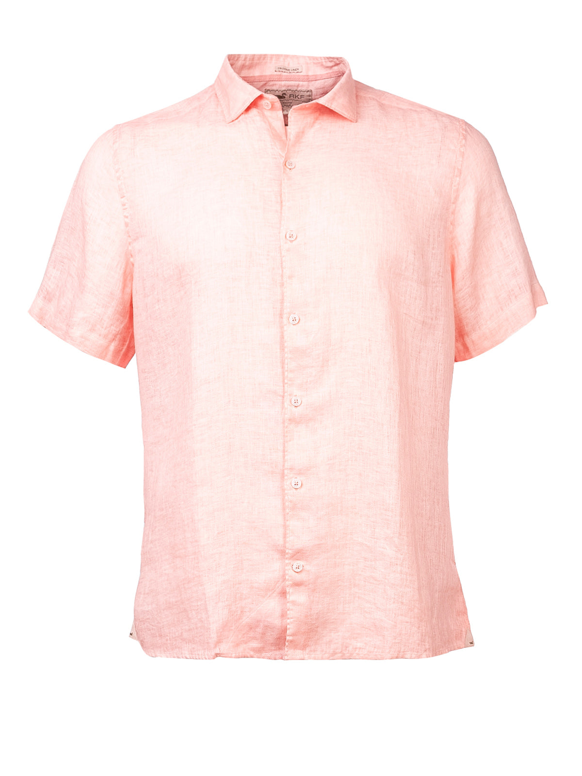 Camisa de Lino Orgánico M/C H Jersey Naranja Hombre 1