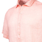 Camisa de Lino Orgánico M/C H Jersey Naranja Hombre 3