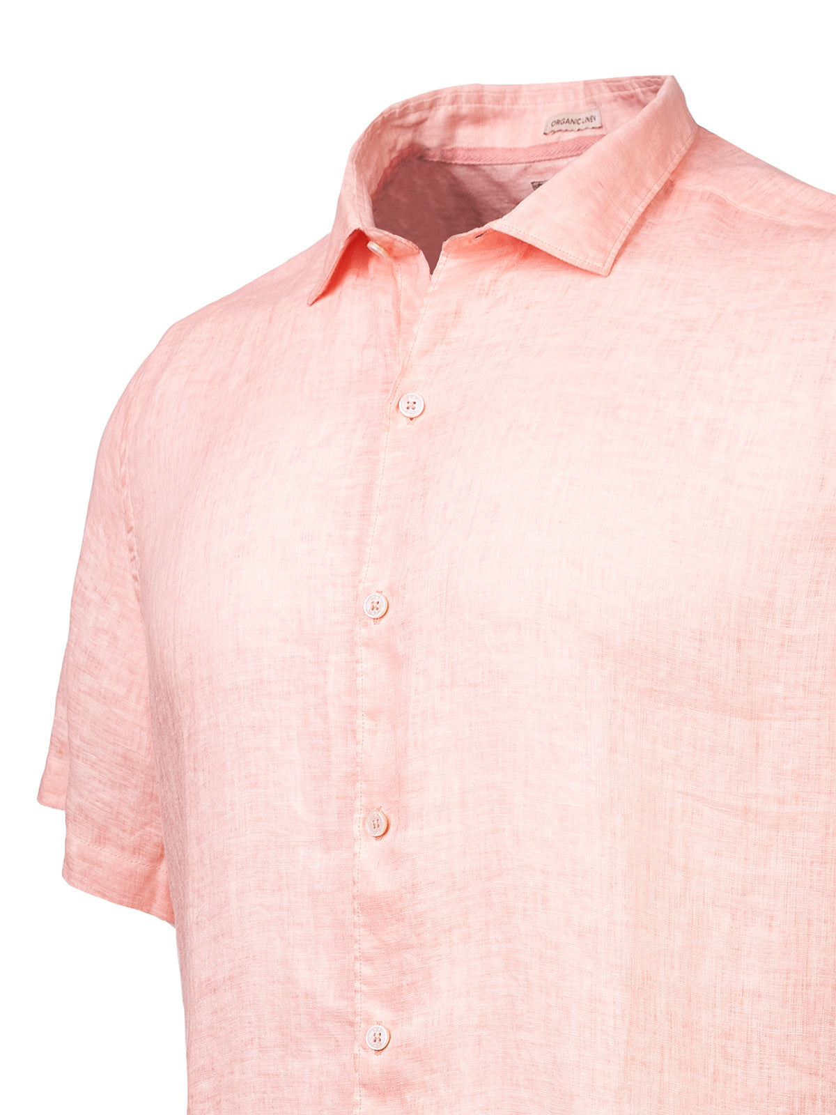 Camisa de Lino Orgánico M/C H Jersey Naranja Hombre 3