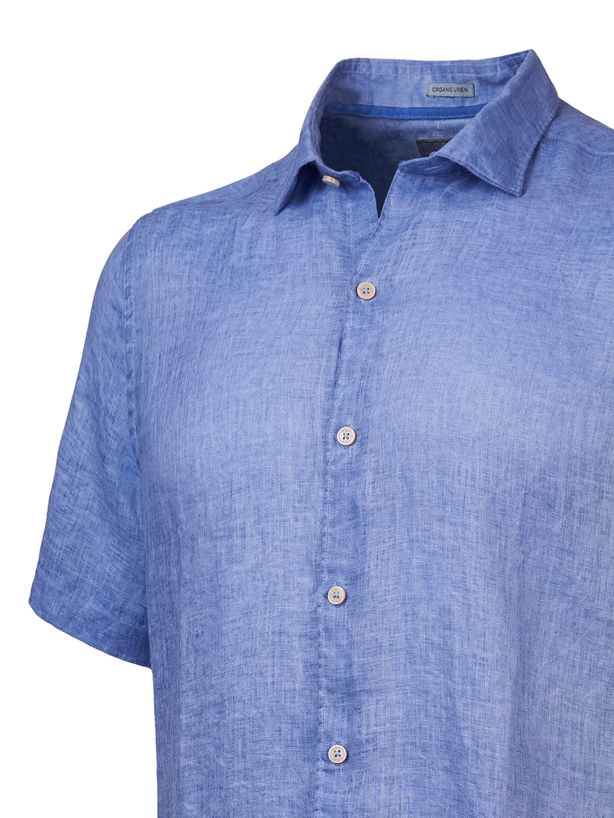 Camisa de Lino Orgánico M/C H Jersey Lavanda Hombre 3