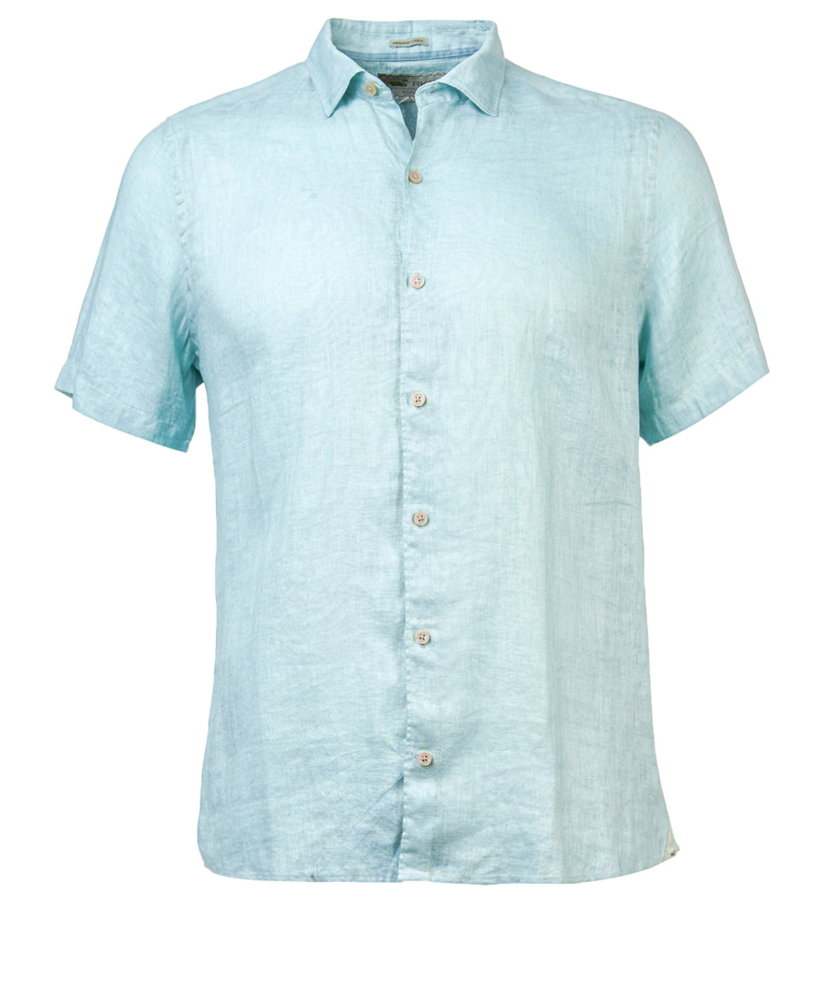 Camisa de Lino Orgánico M/C H Jersey Azul Celeste Hombre 1