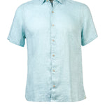 Camisa de Lino Orgánico M/C H Jersey Azul Celeste Hombre 1