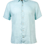 Camisa de Lino Orgánico M/C H Jersey Azul Celeste Hombre 1