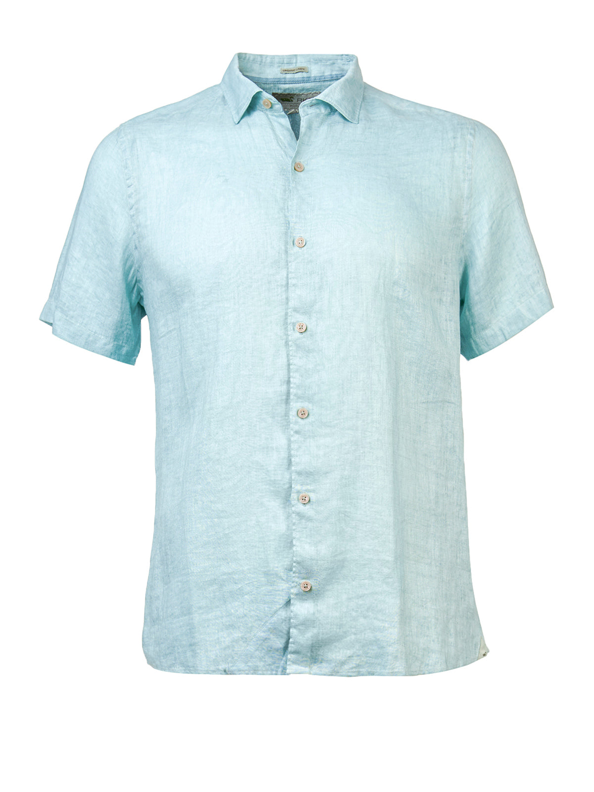 Camisa de Lino Orgánico M/C H Jersey Azul Celeste Hombre 1