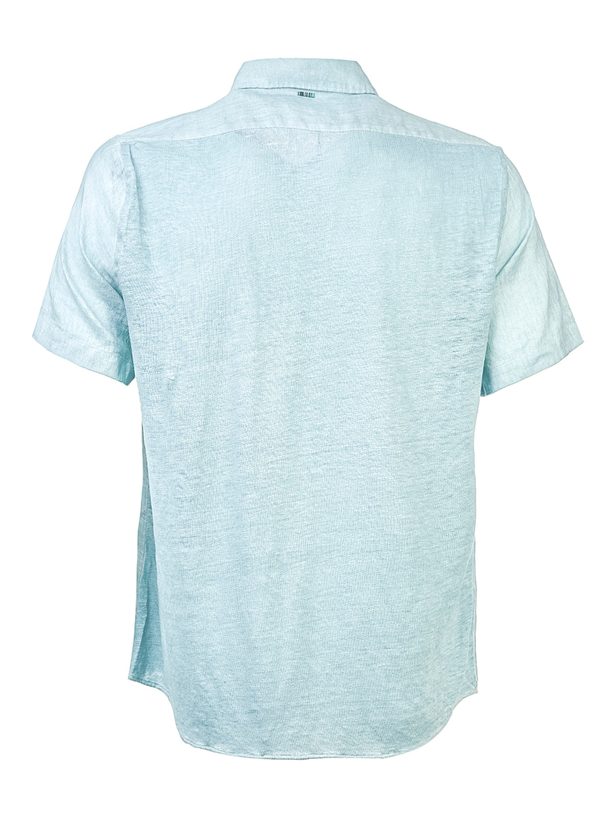 Camisa de Lino Orgánico M/C H Jersey Azul Celeste Hombre 2