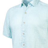 Camisa de Lino Orgánico M/C H Jersey Azul Celeste Hombre 3