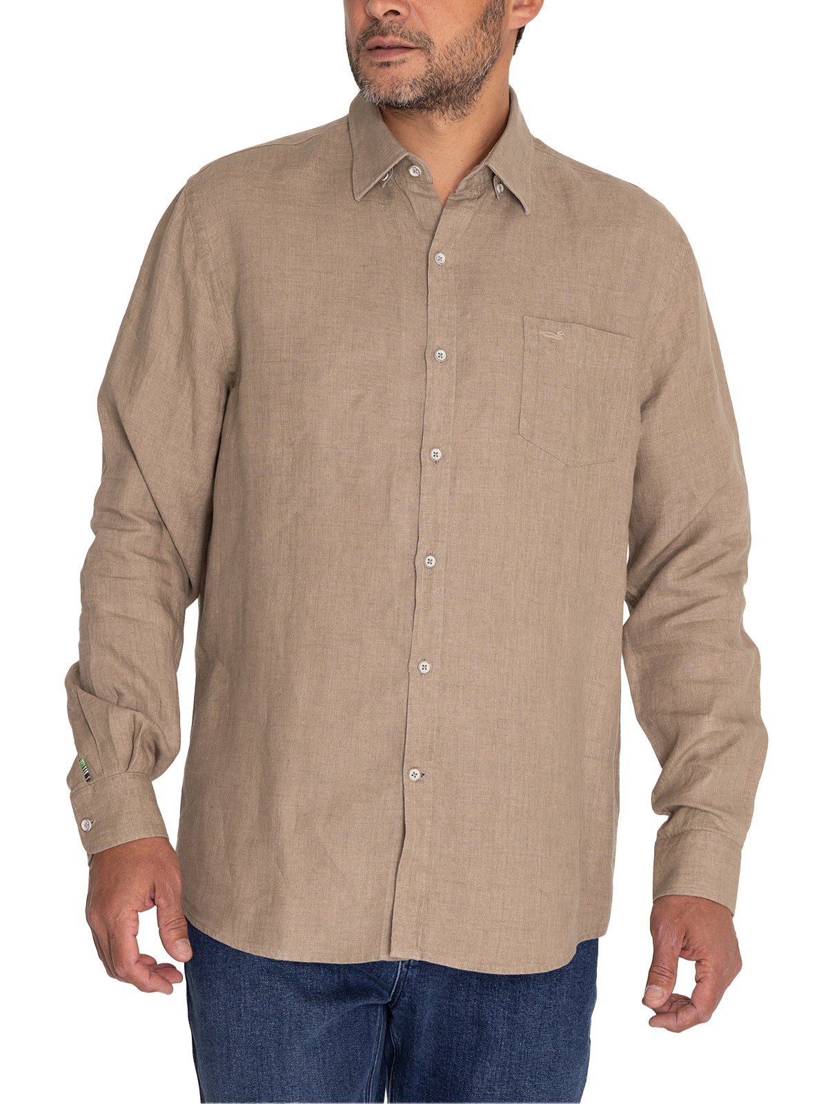 Camisa de Lino Orgánico M/C H Almond Hombre 4