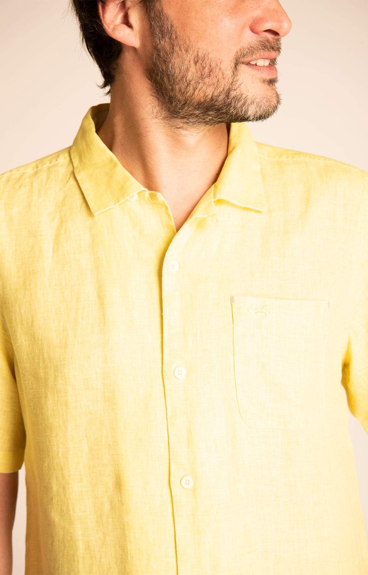 Camisa de Lino Orgánico M/C H Teñido Aurora Hombre 4