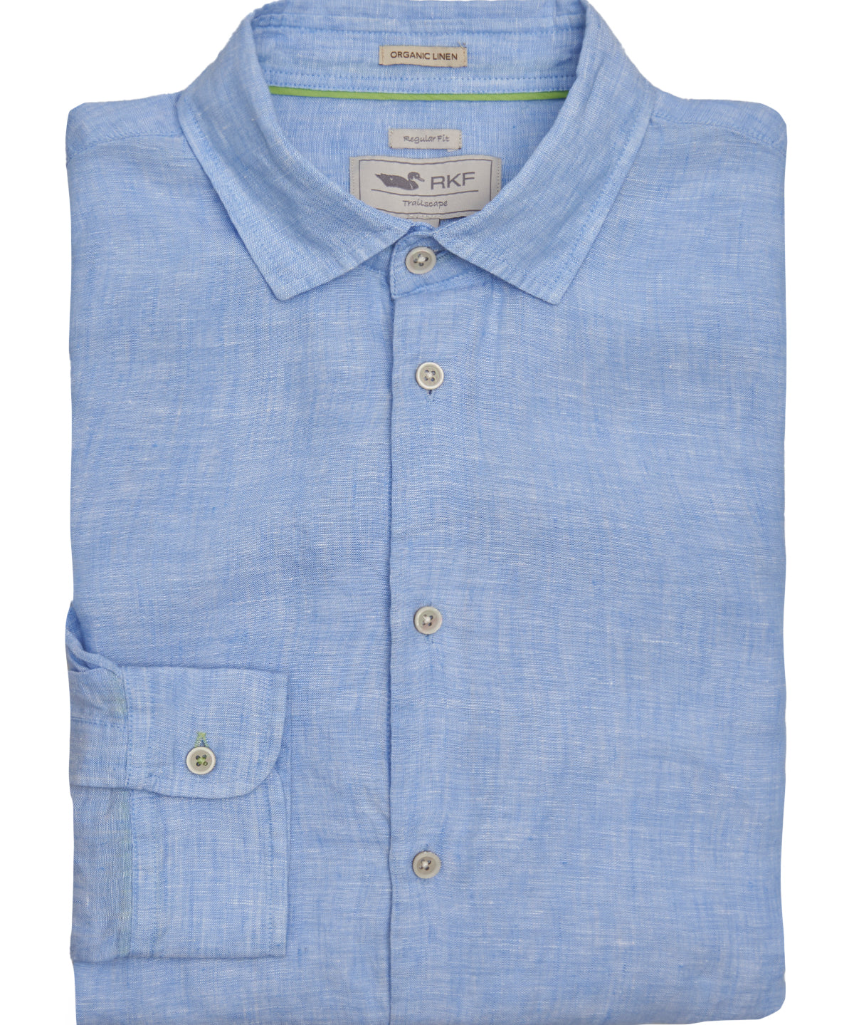 Camisa de Lino Orgánico M/L H Jersey Azul Celeste Hombre 1
