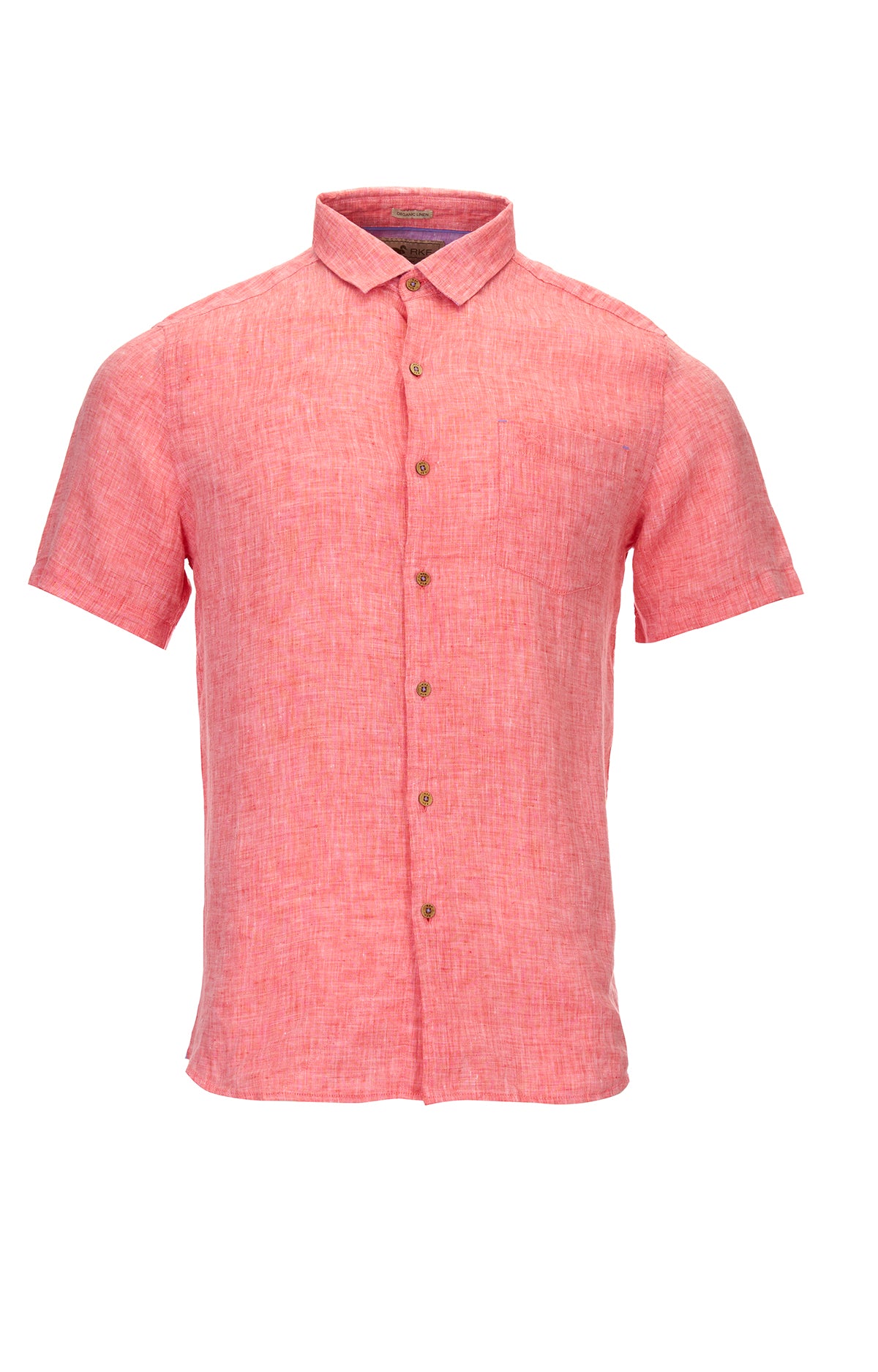 Camisa de Lino Orgánico M/C H Rojo Hombre 1