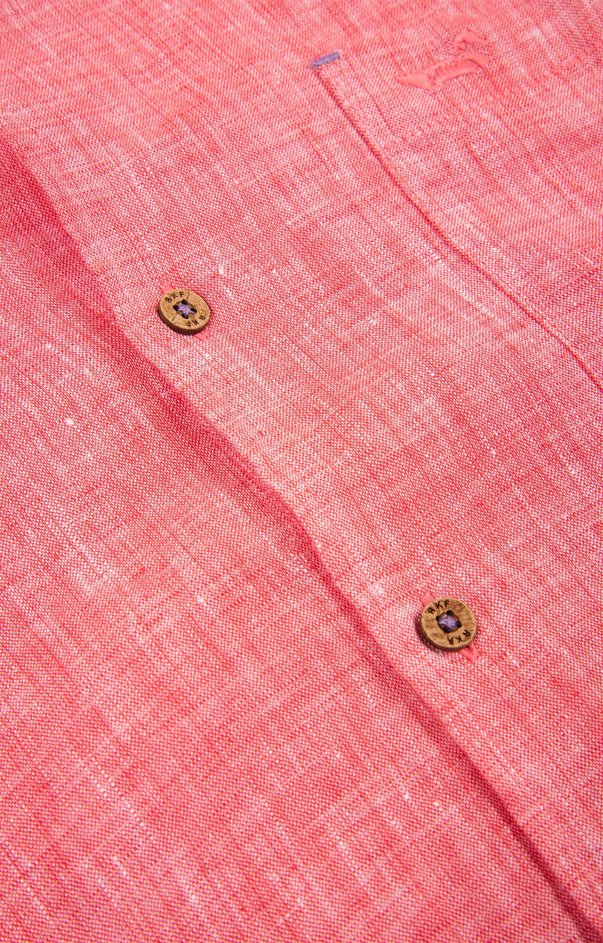 Camisa de Lino Orgánico M/C H Rojo Hombre 4