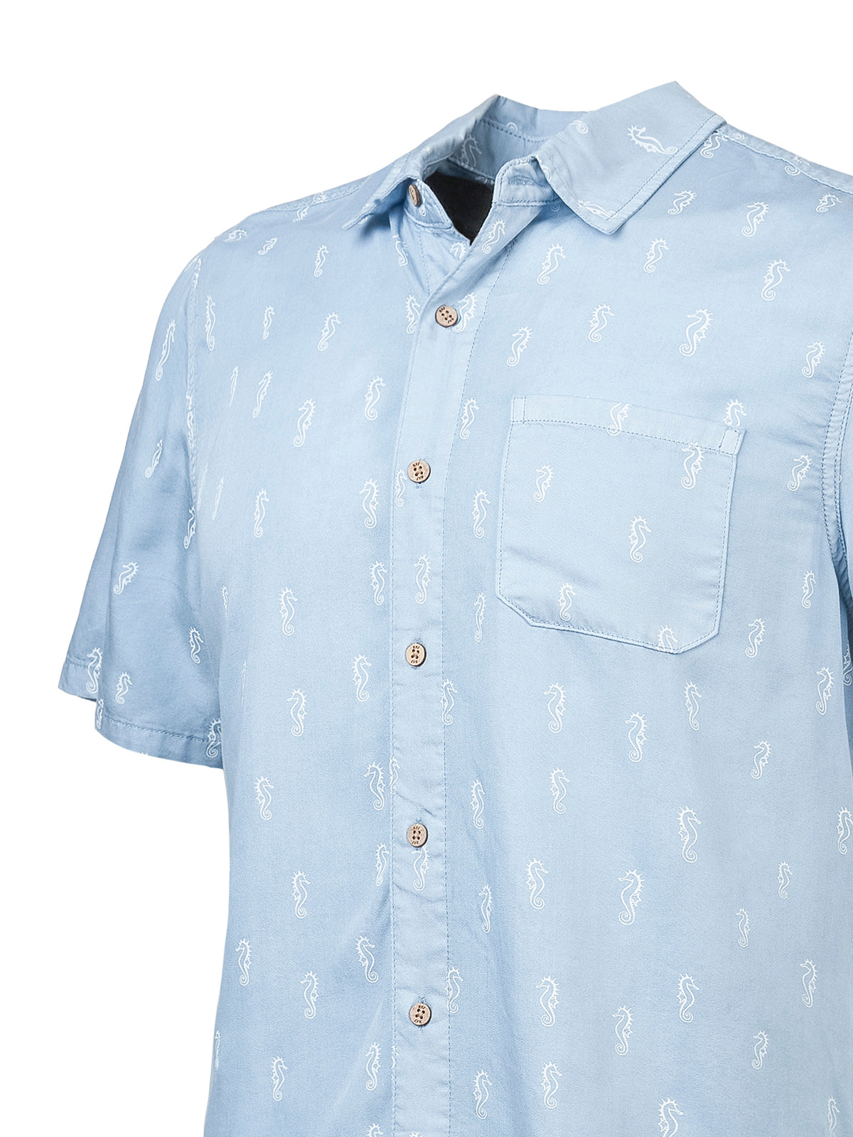 Camisa M/C H DenimPrint Sea Horse Hombre 3