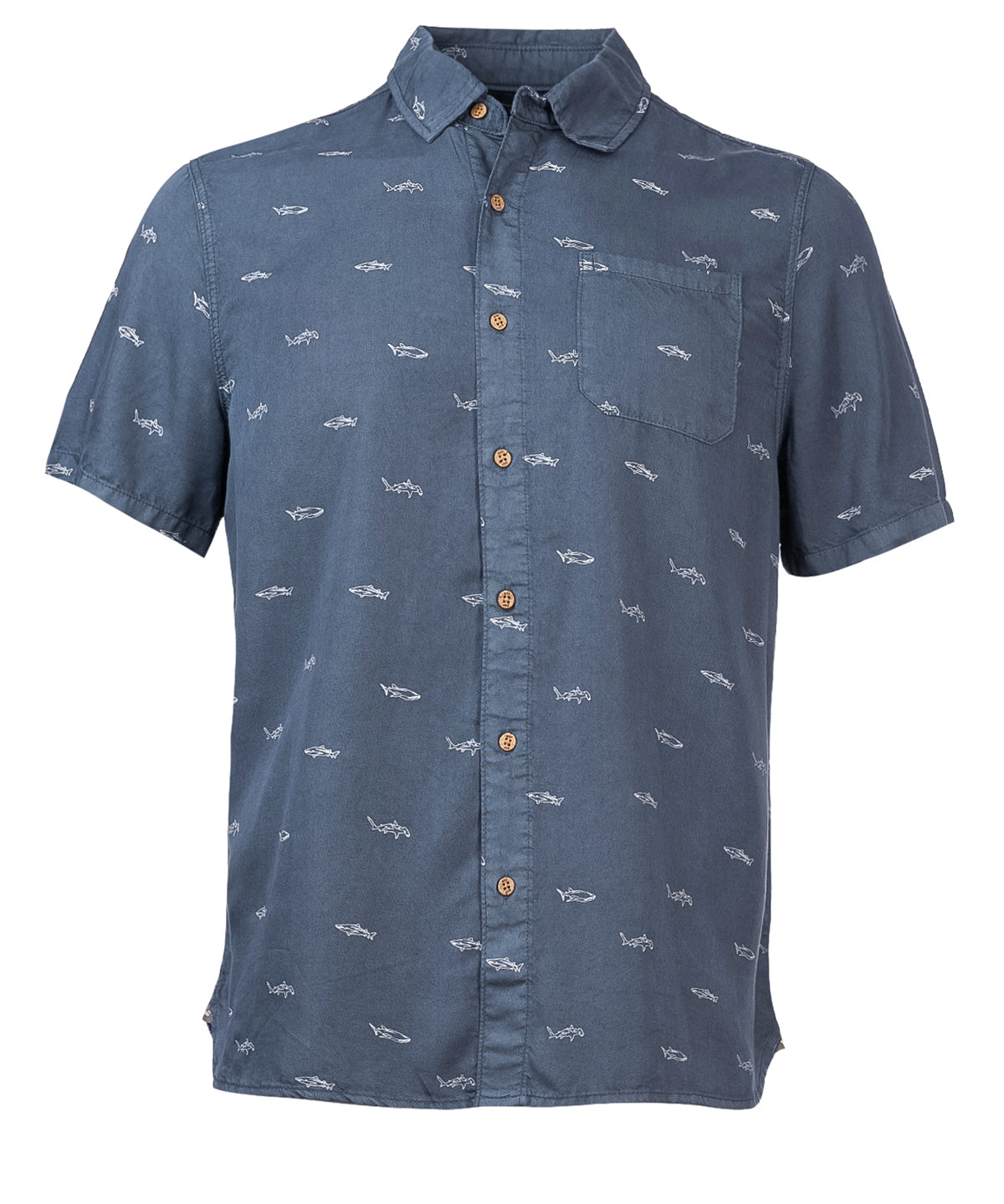 Camisa M/C H DenimPrint Shark Hombre 1