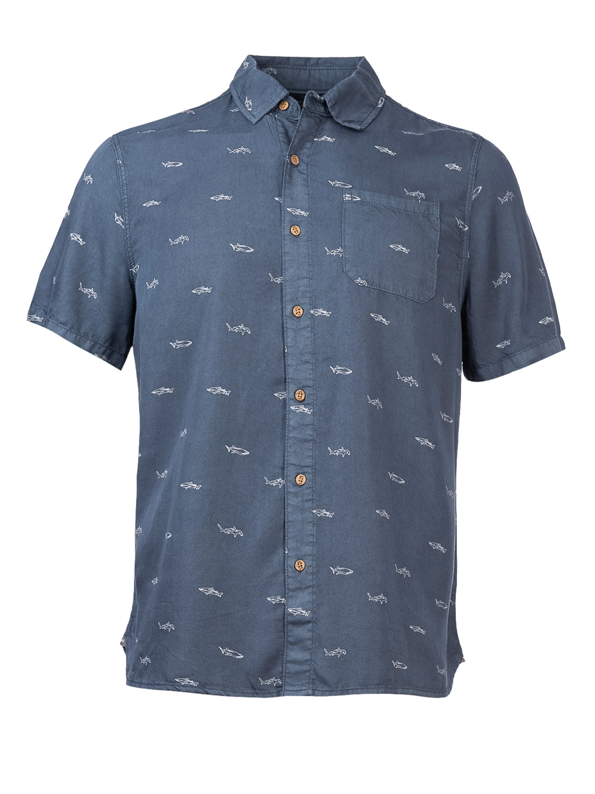 Camisa M/C H DenimPrint Shark Hombre 1