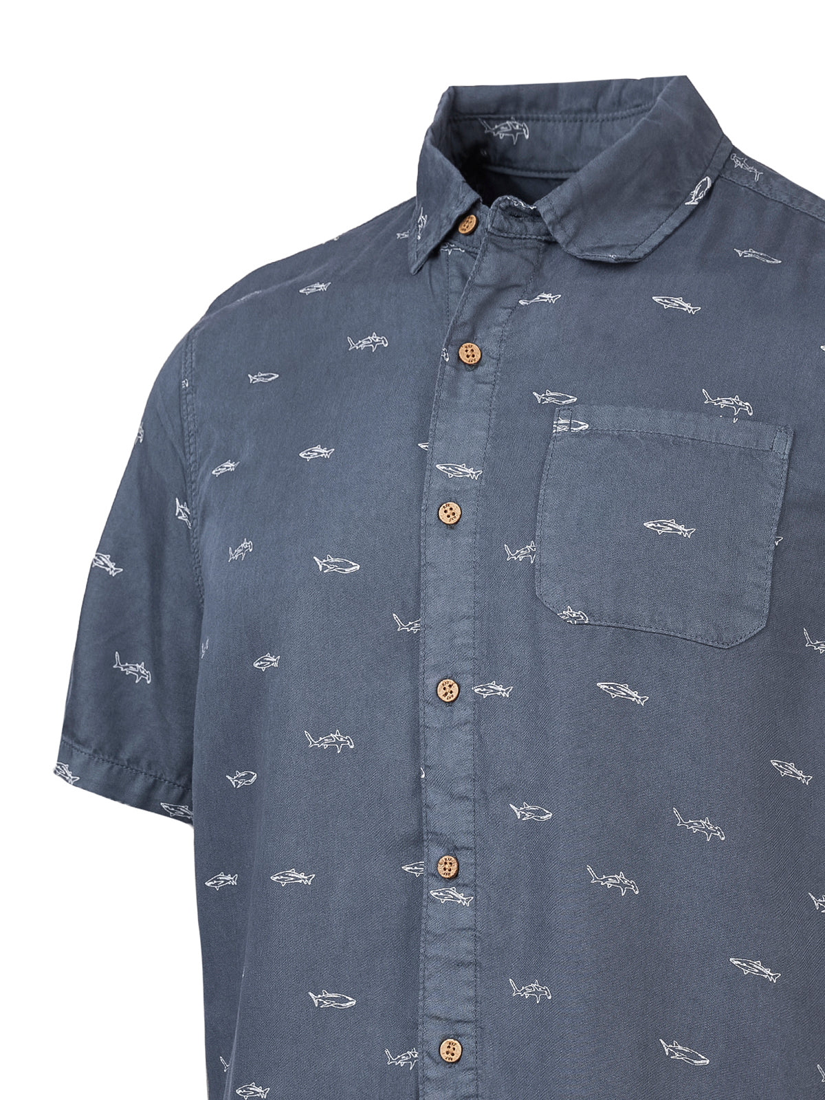 Camisa M/C H DenimPrint Shark Hombre 3