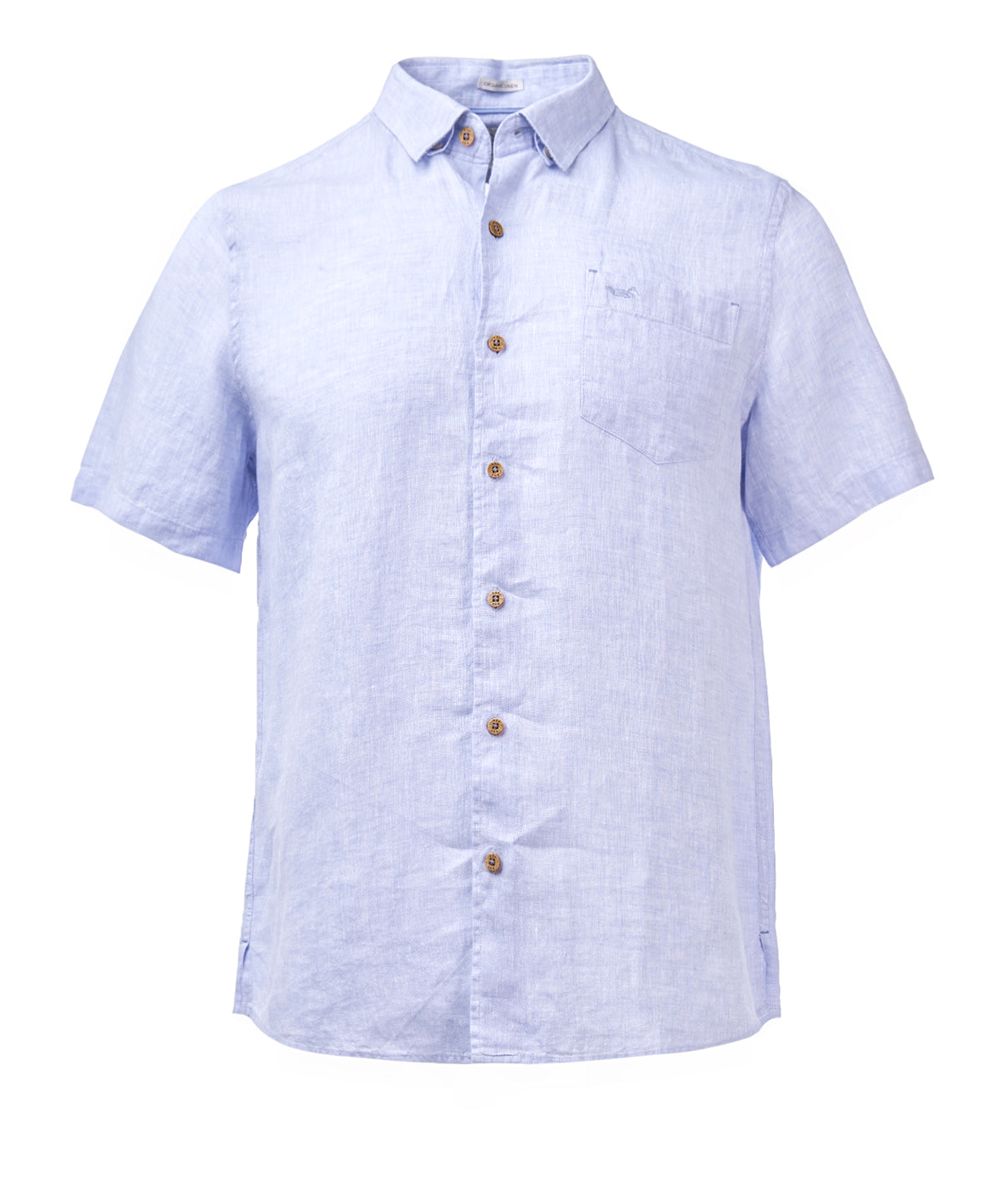 Camisa de Lino Orgánico M/C H Lila Melange Hombre 1