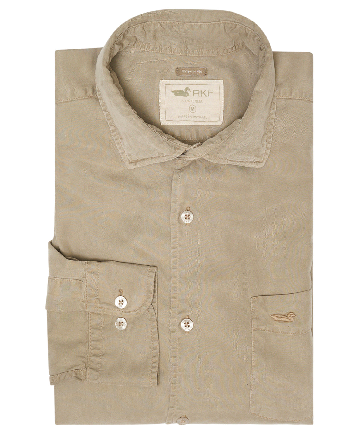 Camisa M/L H Aveiro Tencel Camel Hombre 1