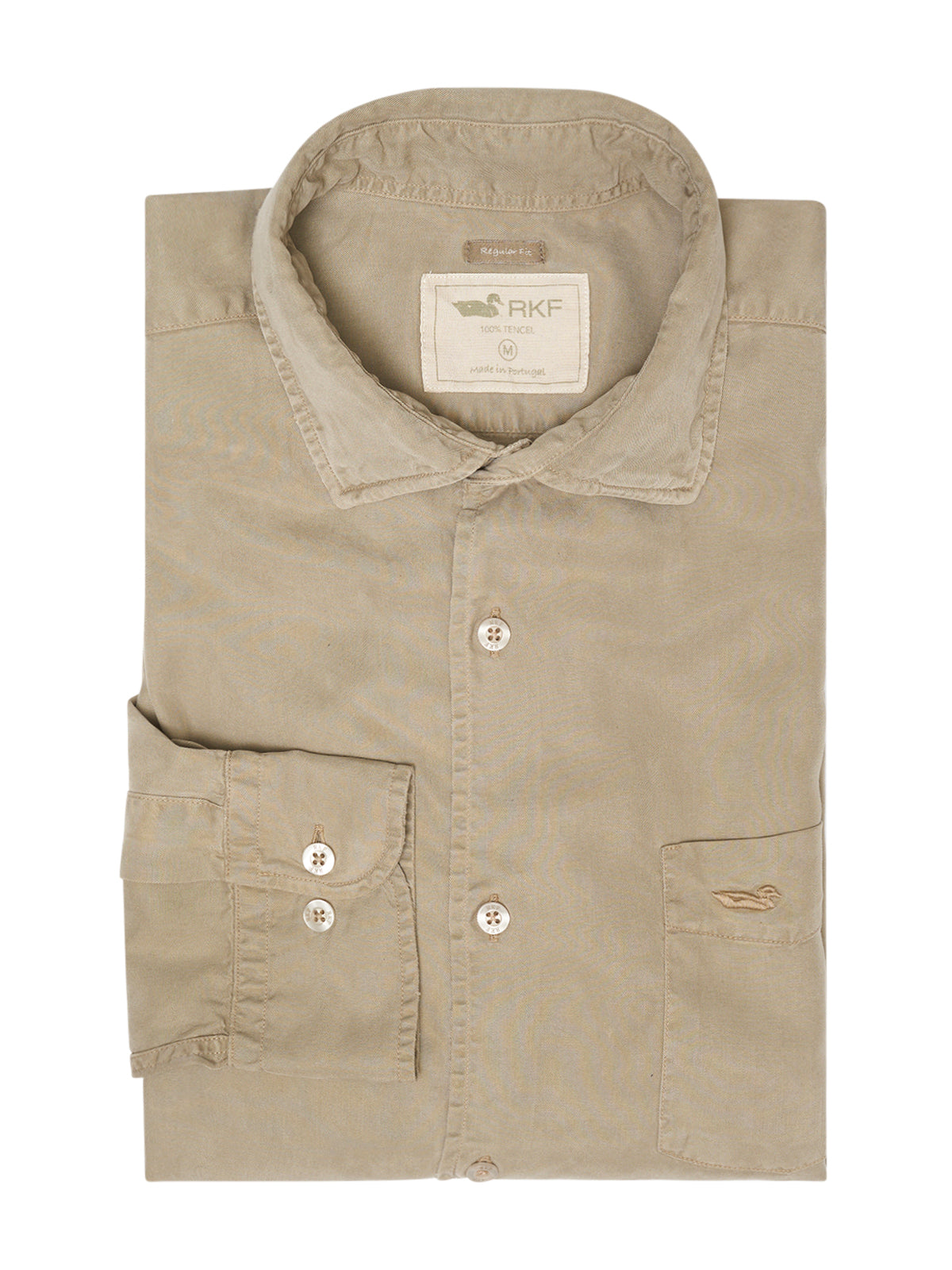 Camisa M/L H Aveiro Tencel Camel Hombre 1