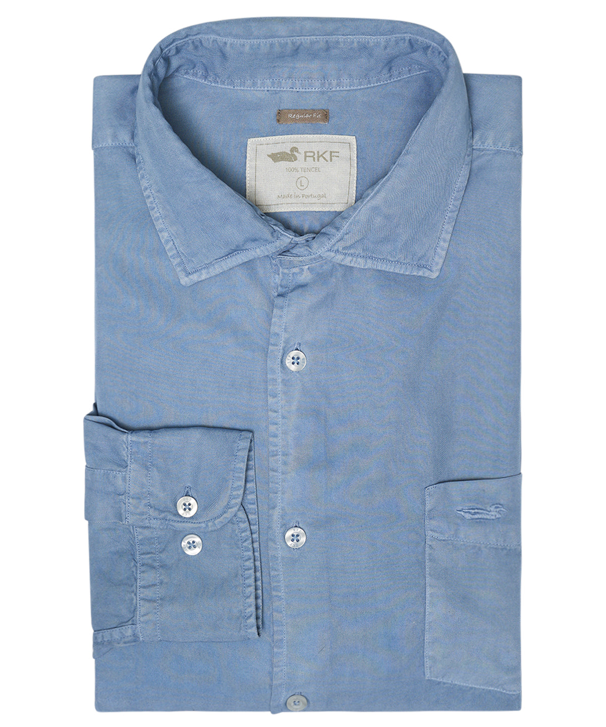 Camisa M/L H Aveiro Tencel Azul Hombre 1