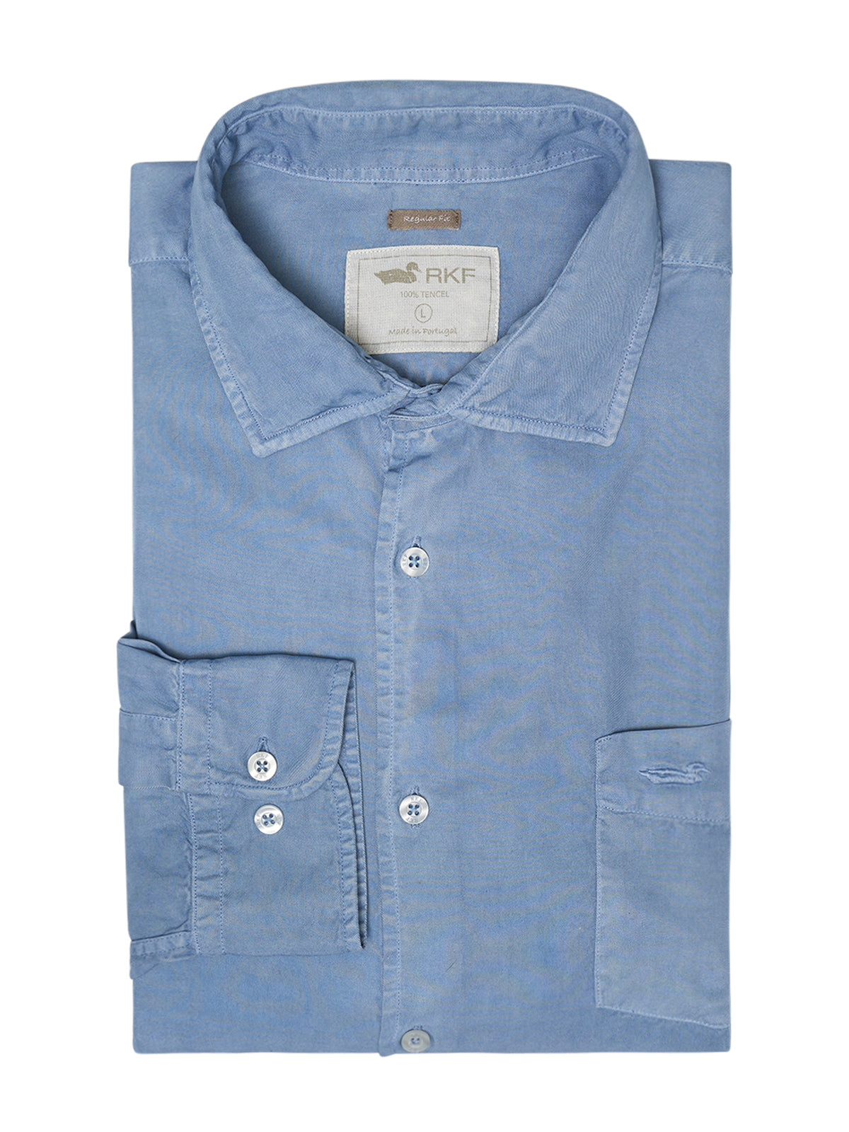 Camisa M/L H Aveiro Tencel Azul Hombre 1