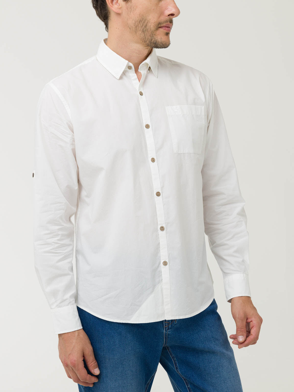 Camisa M/L H Galiton White Hombre 4