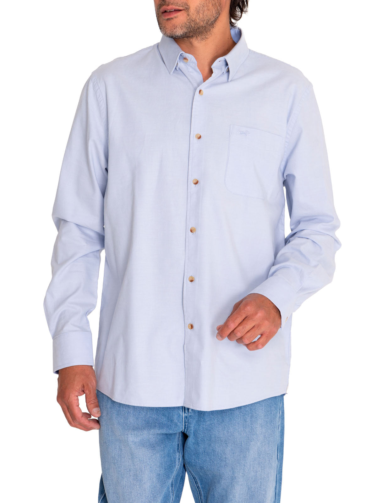 Camisa M/L H Anzio Azul Hombre 4