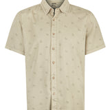 Camisa M/C H Tencel Print Turtle Verde Oliva Hombre 1