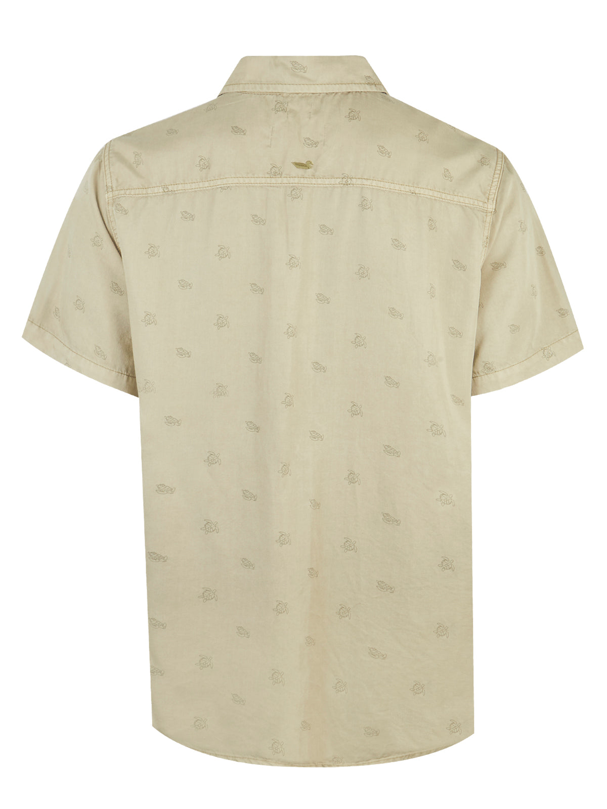 Camisa M/C H Tencel Print Turtle Verde Oliva Hombre 2