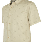 Camisa M/C H Tencel Print Turtle Verde Oliva Hombre 3