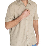Camisa M/C H Tencel Print Turtle Verde Oliva Hombre 5