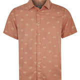 Camisa M/C H Tencel Print Crab Ocre Hombre 1