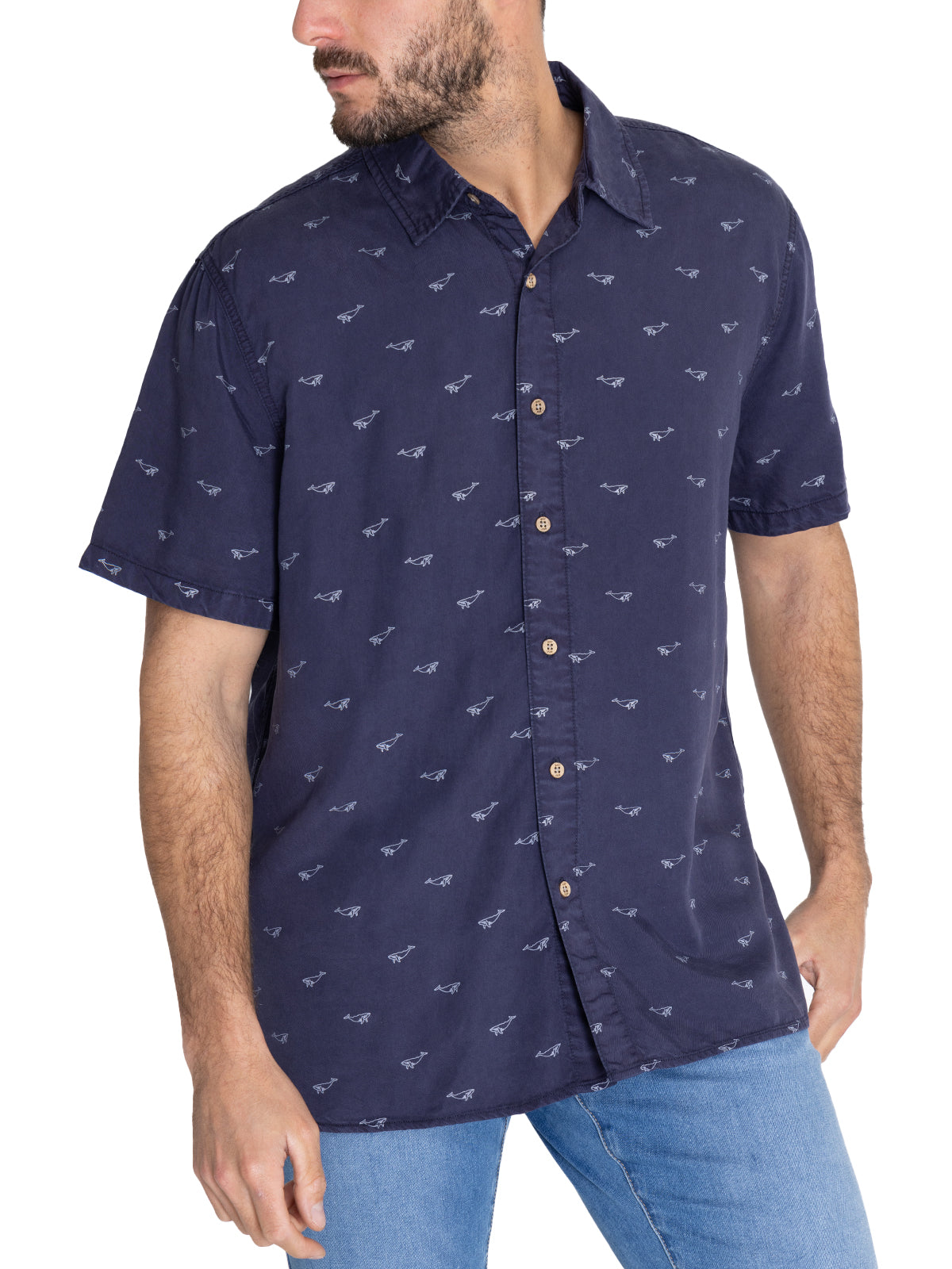 Camisa M/C H Tencel Print Sea World Hombre 5