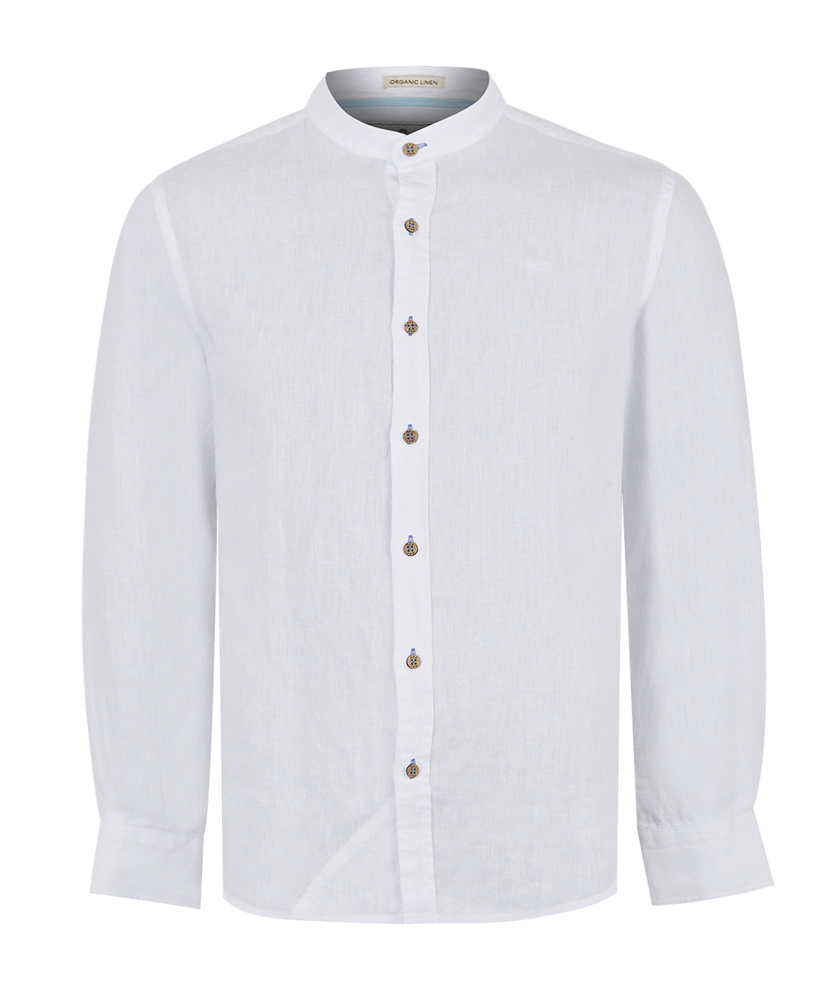 Camisa de Lino Orgánico M/L H Mao Blanco Hombre 1