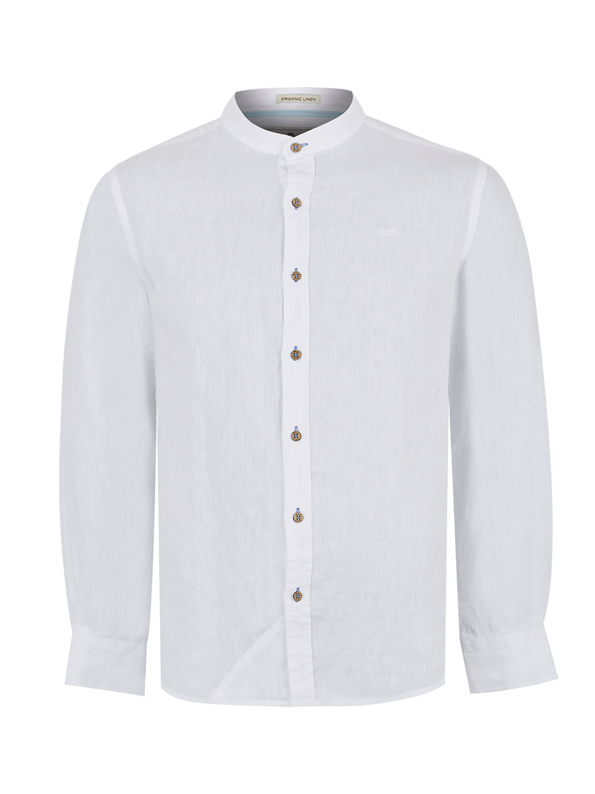Camisa de Lino Orgánico M/L H Mao Blanco Hombre 1