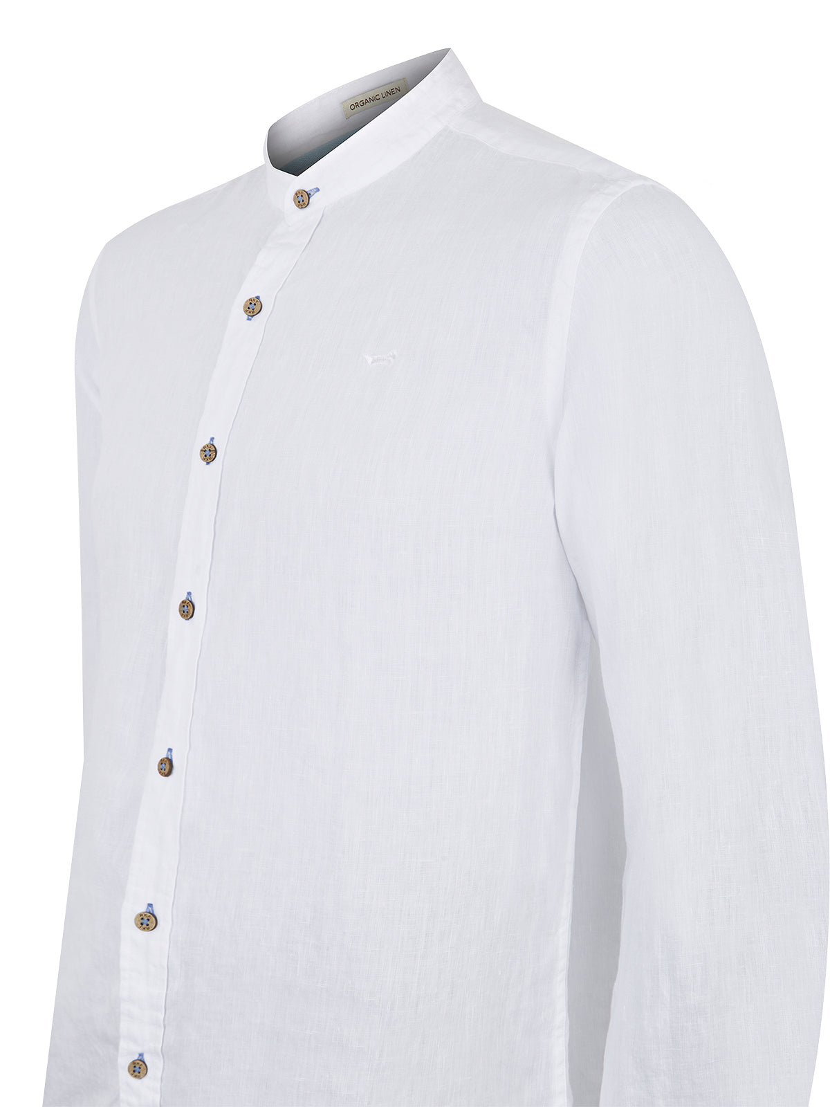 Camisa de Lino Orgánico M/L H Mao Blanco Hombre 3
