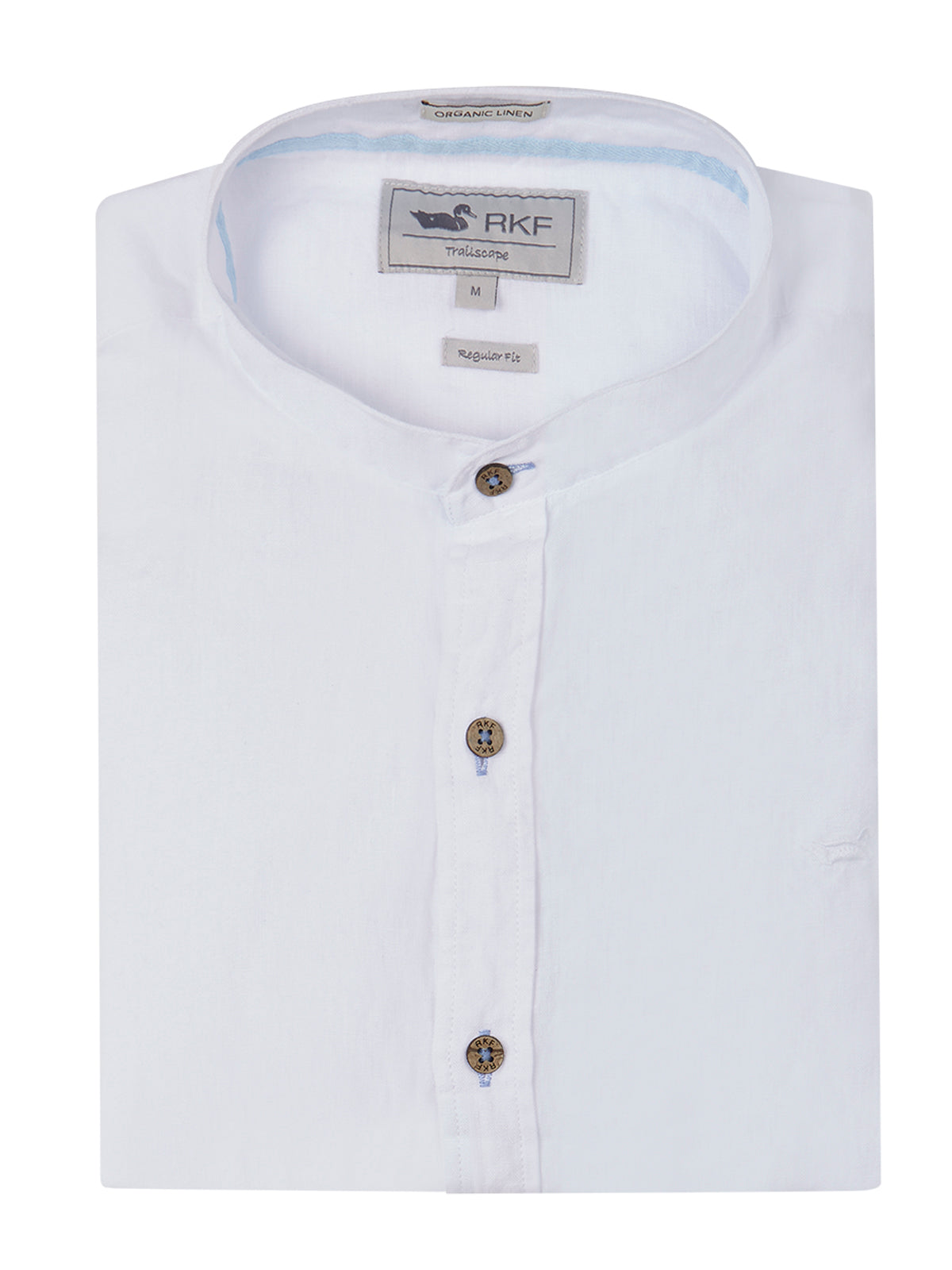 Camisa de Lino Orgánico M/L H Mao Blanco Hombre 4