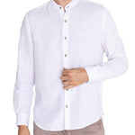 Camisa de Lino Orgánico M/L H Mao Blanco Hombre 5