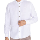Camisa de Lino Orgánico M/L H Mao Blanco Hombre 5