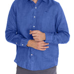 Camisa de Lino Orgánico M/L H Olimpian Blue Hombre 5