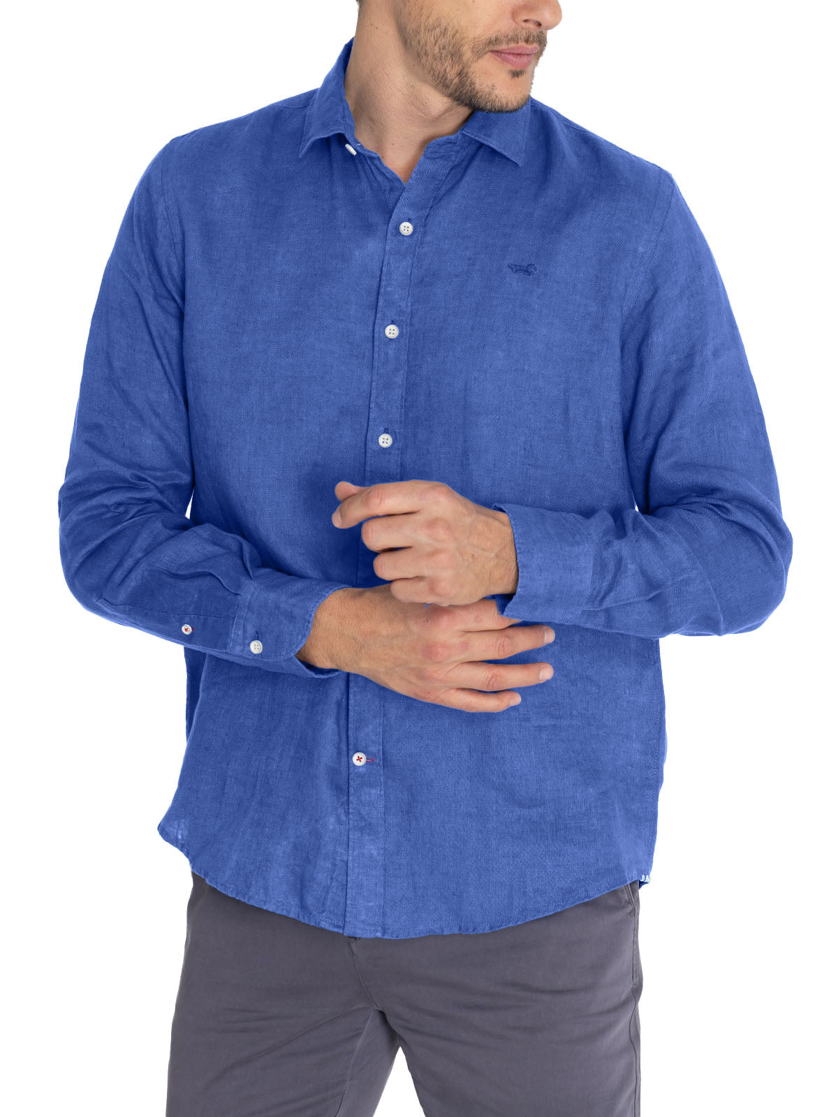 Camisa de Lino Orgánico M/L H Olimpian Blue Hombre 5