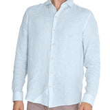 Camisa de Lino Orgánico M/L H Misty Blue Hombre 5