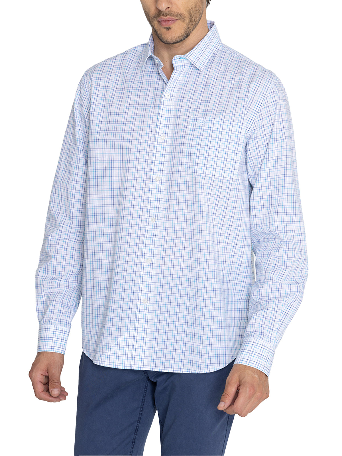 Camisa M/L H Lighter Tartán Blue Moon Hombre 4