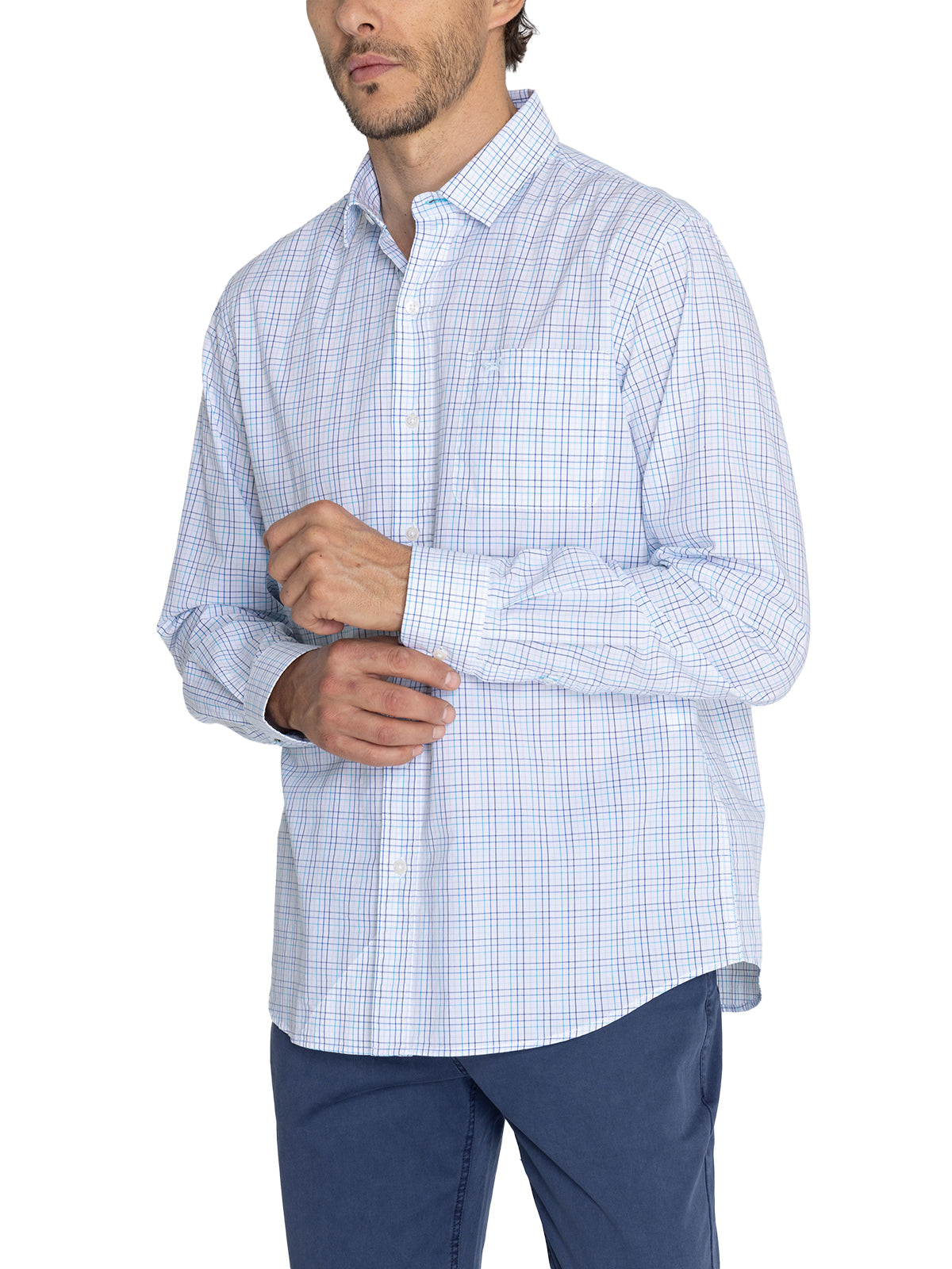 Camisa M/L H Lighter Tartán Blue Moon Hombre 5