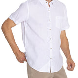 Camisa de Lino Orgánico M/C H Blanco Hombre 5