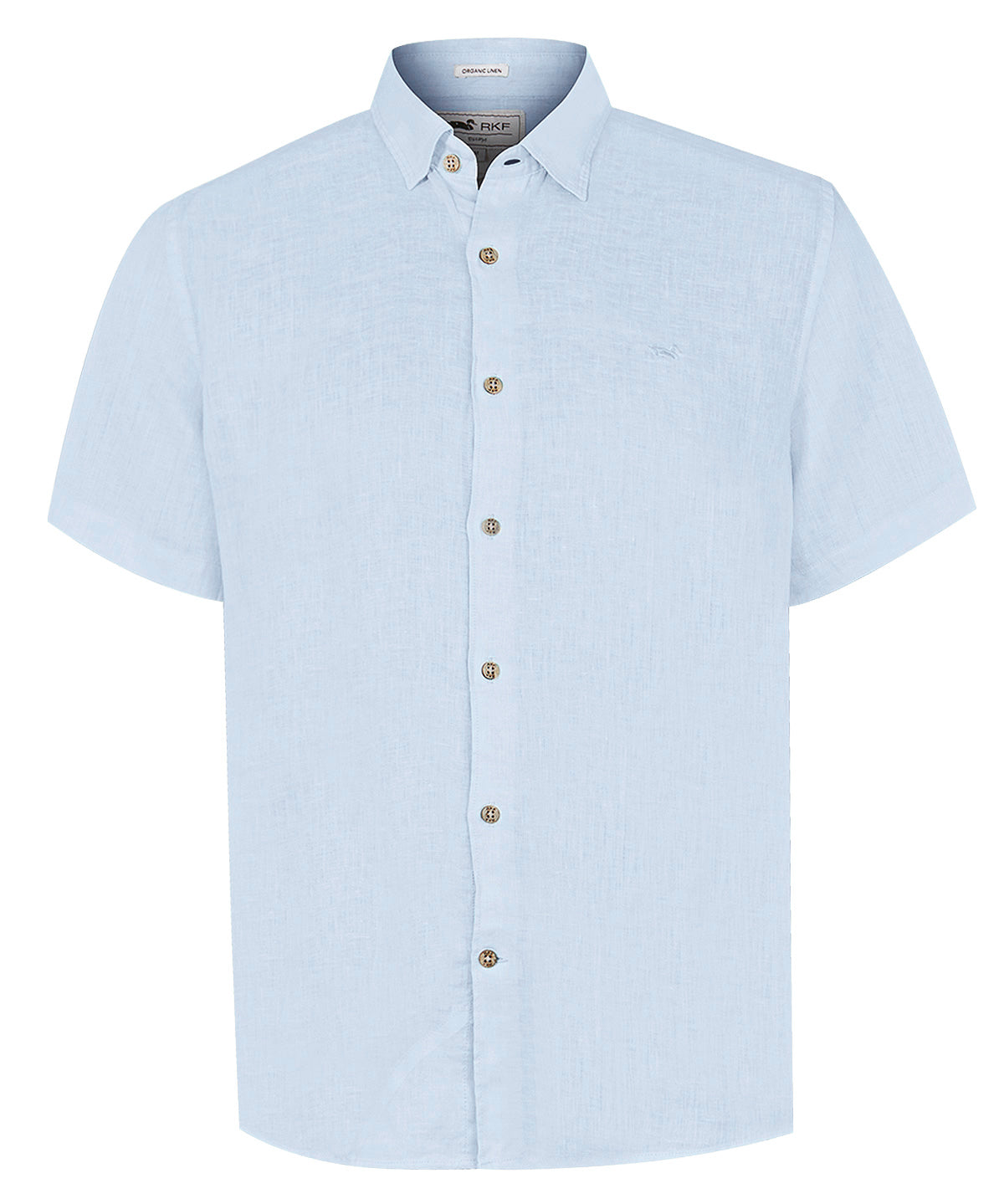Camisa de Lino Orgánico M/C H Azul Hombre 1