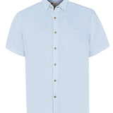 Camisa de Lino Orgánico M/C H Azul Hombre 1