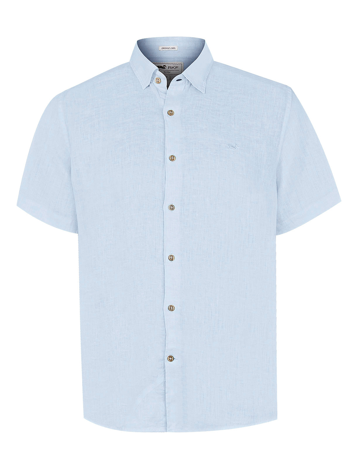 Camisa de Lino Orgánico M/C H Azul Hombre 1